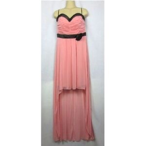 New Pompous Girlie Dress 90s Vintage Pink Black Rose Sheer Babydoll Jr. Size 11